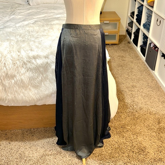Mystree | NWT Color Block Bohemian Renaissance Maxi Quarter Half Circle Skirt - Picture 4 of 14